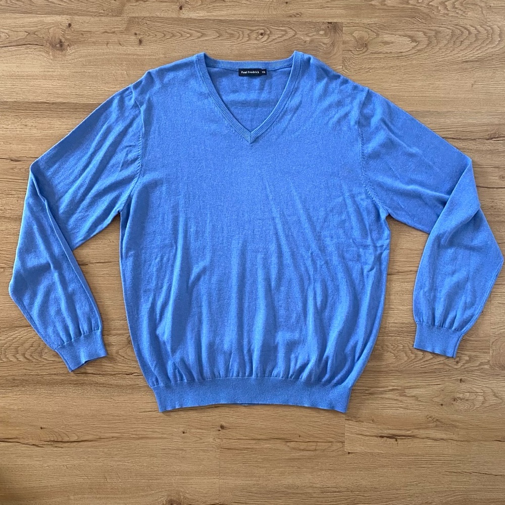 Paul Fredrick silk blend v neck sweater